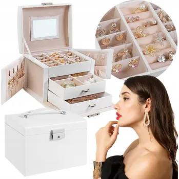 Šperkovnice Šperkovnice na bižuterii Songmics JBC154W01 17,5x12x13,5 cm bílá