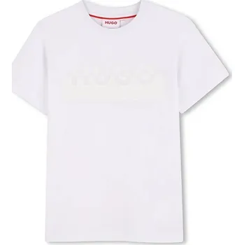 Chlapecké tričko Dětské bavlněné tričko HUGO bílá barva, s potiskem, G00433 G00433.114.150 00X, vel. 114