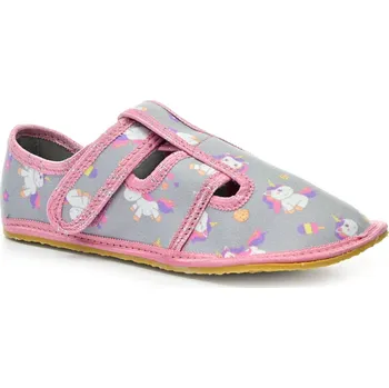 Dívčí bačkory KTR unicorn šedé barefoot bačkory Velikost boty (EU): 23, Vnitřní délka boty: 146, Vnitřní šířka boty: 62