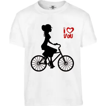 Pánské tričko Tričko I love you | Cycling Druh: Dětské, Barva: Bílá, Velikost: 110-XS