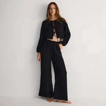 Dámské kalhoty Reserved - Mušelínové kalhoty - černý - 341CZ-99X - 341CZ-99X-XL-3