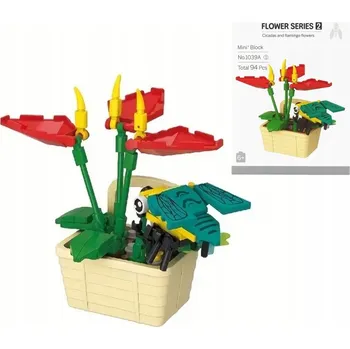 ostatní stavebnice MINI KREATIVNÍ STAVEBNICE PRO DĚTI KVĚTINY 3D ANTHURIUM 94 dílů 1039A-1