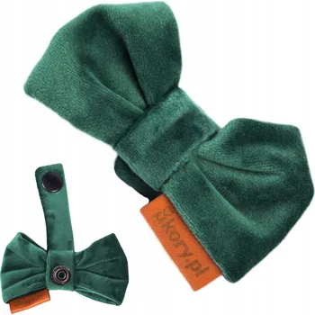 Obojek pro psa ZELENÝ MOTÝLEK z veluru pro velkého psa NA OBOJEK 30 mm L sametový elegantní