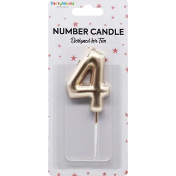 Dortová svíčka Dortová svíčka číslo 4 rosegold