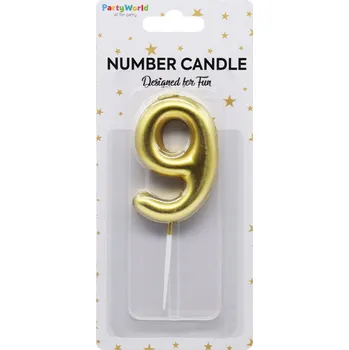 Dortová svíčka Dortová svíčka číslo 9 zlatá