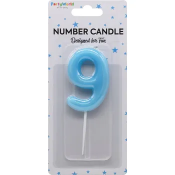 Dortová svíčka Dortová svíčka číslo 9 modrá