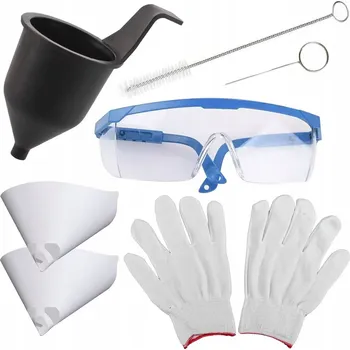 SADA PŘÍSLUŠENSTVÍ PRO STŘÍKACÍ PISTOLI NA BARVU, KELÍMEK VISKOZITY, ŠTĚTEC