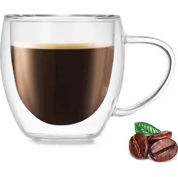 Sklenice Sklenice na kávu a čaj Tragar 250 ml sklo bezbarvá, dvojitá stěna