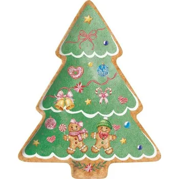Vánoční talíř perníkový stromeček Sweet Christmas 20,5x25,5cm, Easy Life