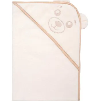 SCANquilt dětská osuška BELA DUO s kapucí medvídek smetanová dětská osuška