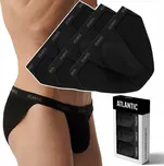 Pánské slipy TANGA 3 PÁRY úzké slipy bavlněné ATLANTIC 3BMP-1582 - XL