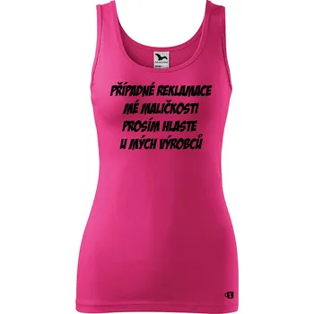 Dámské tílko s potiskem Reklamace Velikost: 2XL, Barva: Purpurová