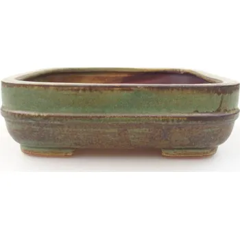 Květináč Keramická bonsai miska 14 x 12 x 4,5 cm zelená 1427-M25-5922