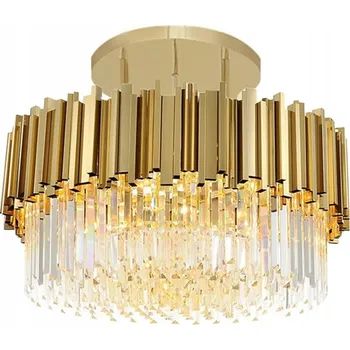 STROPNÍ SVÍTIDLO KŘIŠŤÁLOVÝ LUSTR 40CM PIPE ORGAN MOSAZNÁ VARIANTA