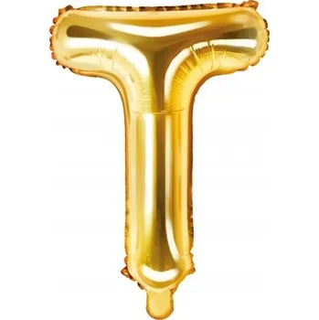 Balónek FÓLIOVÝ BALÓNEK ZLATÝ PÍSMENO T 35 CM