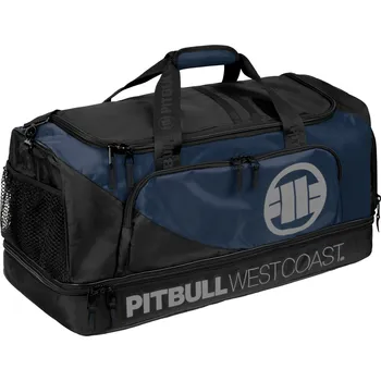 Sportovní taška PitBull West Coast - velká sportovní taška LOGO 2 TNT černotmavěmodrá
