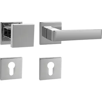 MPK - HIT - HR SQ6 rozety PZ, madlo/klika pravá OC - Chrom lesklý