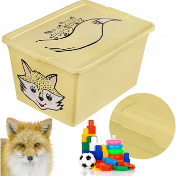 Úložný box PLASTOVÝ ÚLOŽNÝ BOX NA HRAČKY S VÍKEM 15 L UZAVÍRATELNÝ DO DĚTSKÉHO POKOJE