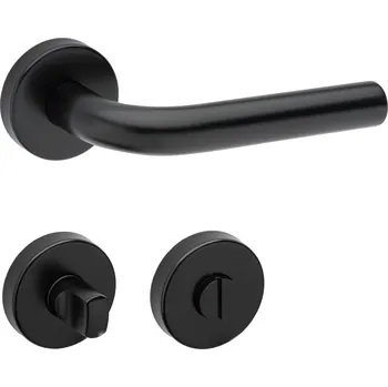 Dveřní kování TI - MONA - R 2001 klika/klika, rozety WC BS - Černá matná (153)