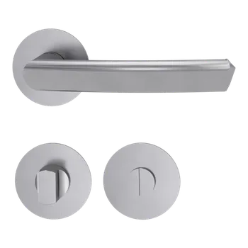 Dveřní kování GK - CRYSTAL PIATTA S - R klika/klika, rozety WC BN - Broušená nerez (71)