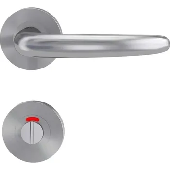 Dveřní kování GK - ULMER PROF - R klika/klika, rozety WC s ukazatelem BN - Broušená nerez (71)