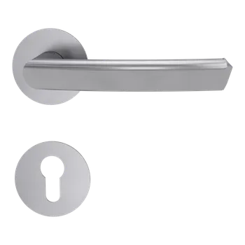 Dveřní kování GK - CRYSTAL PIATTA S - R klika/klika, rozety PZ BN - Broušená nerez (71)