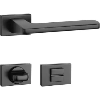 Dveřní kování AS - YUKA - RT 7S rozety WC, klika/klika BS - Černá matná