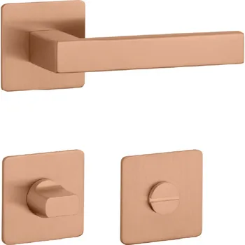 SH - KVADRAT - HR 1760 3SM rozety WC, klika/klika CUM PVD - Měď matná PVD