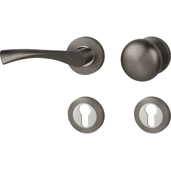 Dveřní kování MPK - SPIRIT - R rozety PZ, koule/klika levá T/OC - Titan / chrom lesklý