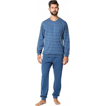 Pánské pyžamo Ladeheid Pánské bavlněné pyžamo L, dlouhé tričko a kalhoty LA40-220