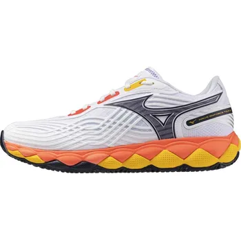 Dámská tenisová obuv Mizuno WAVE ENFORCE TOUR 2 CC(U) - White/Fiery Coral 2/Citrus Velikost: 41.0