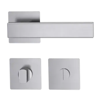 Dveřní kování GK - CUBICO PIATTA S QUATTRO - HR rozety WC, klika/klika BN - Broušená nerez (71)