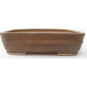 Květináč Keramická bonsai miska 17,5 x 14 x 4,5 cm hnědá 1397-M24-5259