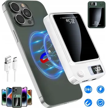 Powerbanka BEZDRÁTOVÁ MAGNETICKÁ POWERBANKA 10000MAH PŘENOSNÁ NABÍJEČKA