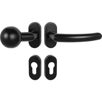 MPK - NERO - UOR rozety PZ, koule/klika pravá BS - Černá matná