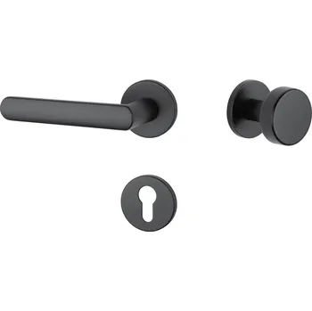 Dveřní kování AT - FRAGOLA - R 7S rozety PZ, koule/klika levá BS - Černá matná