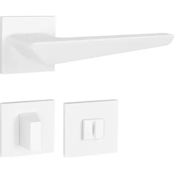 Dveřní kování TI - TIGA - HR 4154Q 5S rozety WC, klika/klika WS - Bílá matná (152)