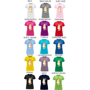 Dámské tričko Chilli maminka Bluey Barva: Šedá melírová, Velikost: L