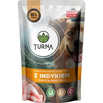 Krmivo pro psa Vlhké Krmivo pro psa Turna s krůtím masem a mrkví 86% Maso Sáček 500 g