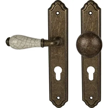 Dveřní kování MPK - LEONTINA - SO PZ otvor pro vložku, 90 mm, koule/klika levá OBA - Antik bronz