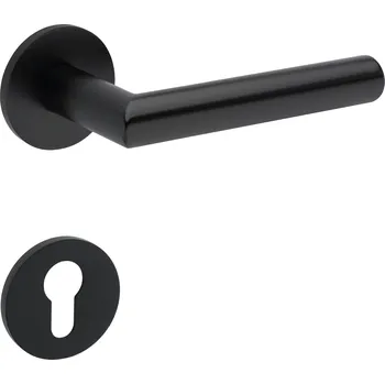 Dveřní kování TI - FAVORIT - R 4152 5S klika/klika, rozety PZ BS - Černá matná (153)