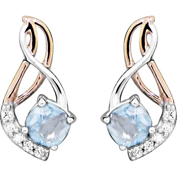 Náušnice MOISS Nadčasové stříbrné bicolor náušnice s topazy EG000076 + 2 měsíce na vrácení zboží