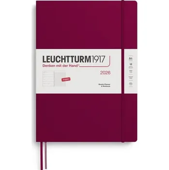 Diář Weekly Planner & Notebook 2026 Master (A4+) Port Red