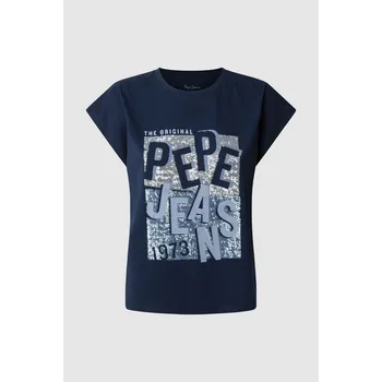 Dámské tričko Pepe Jeans Dámské tričko VITI Barva: modrá, Velikost: S