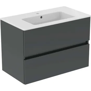 Koupelnový nábytek Ideal Standard Eurovit+ Skříňka s umyvadlem, 55x80x44 cm, 2 zásuvky, tmavě šedá