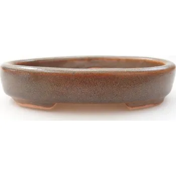 Květináč Keramická bonsai miska 11,5 x 9 x 2,5 cm hnědá 1395-M24-5172