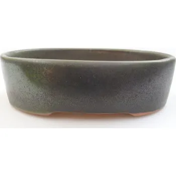 Květináč Keramická bonsai miska 13 x 10 x 4 cm zelená 1427-M25-5948