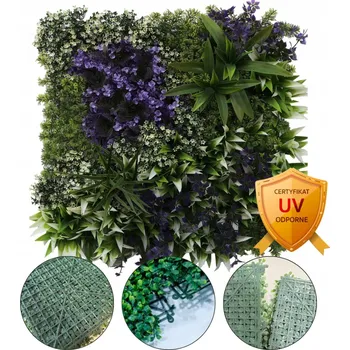 umělá květina Zelená stěna Rostlinný panel Fialové květy Vertikální zahrady Živý Plot UV