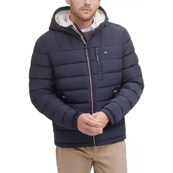 Tommy Hilfiger prošívaná pánská zimní bunda Sherpa, tmavě modrá, velikost XXL