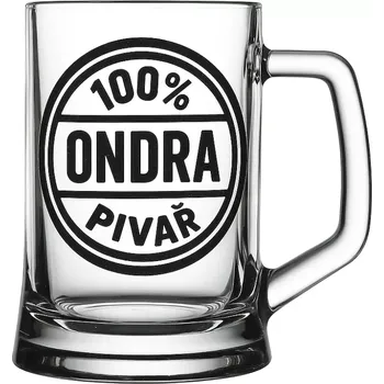 Sklenice Půllitr s pískovaným motivem razítka